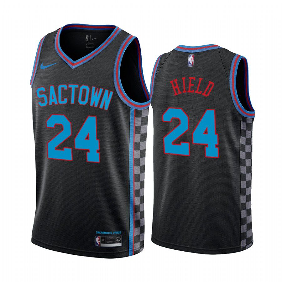 Men Sacramento Kings 24 buddy hield black city edition sactown 2020 nba jersey